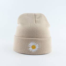 Шапка Ромашка Ніжно Бежевий