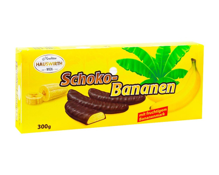 Конфеты Шоколадные Суфле Хаусвирт Банан Hauswirth Schoko-Bananen 300 г Австрия - фото 1 - id-p1795678666