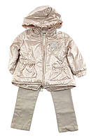 Детский костюм Турция 2, 3, 4, 5 лет для девочки с курткой и джинсами бежевый (КДД10) 3 года