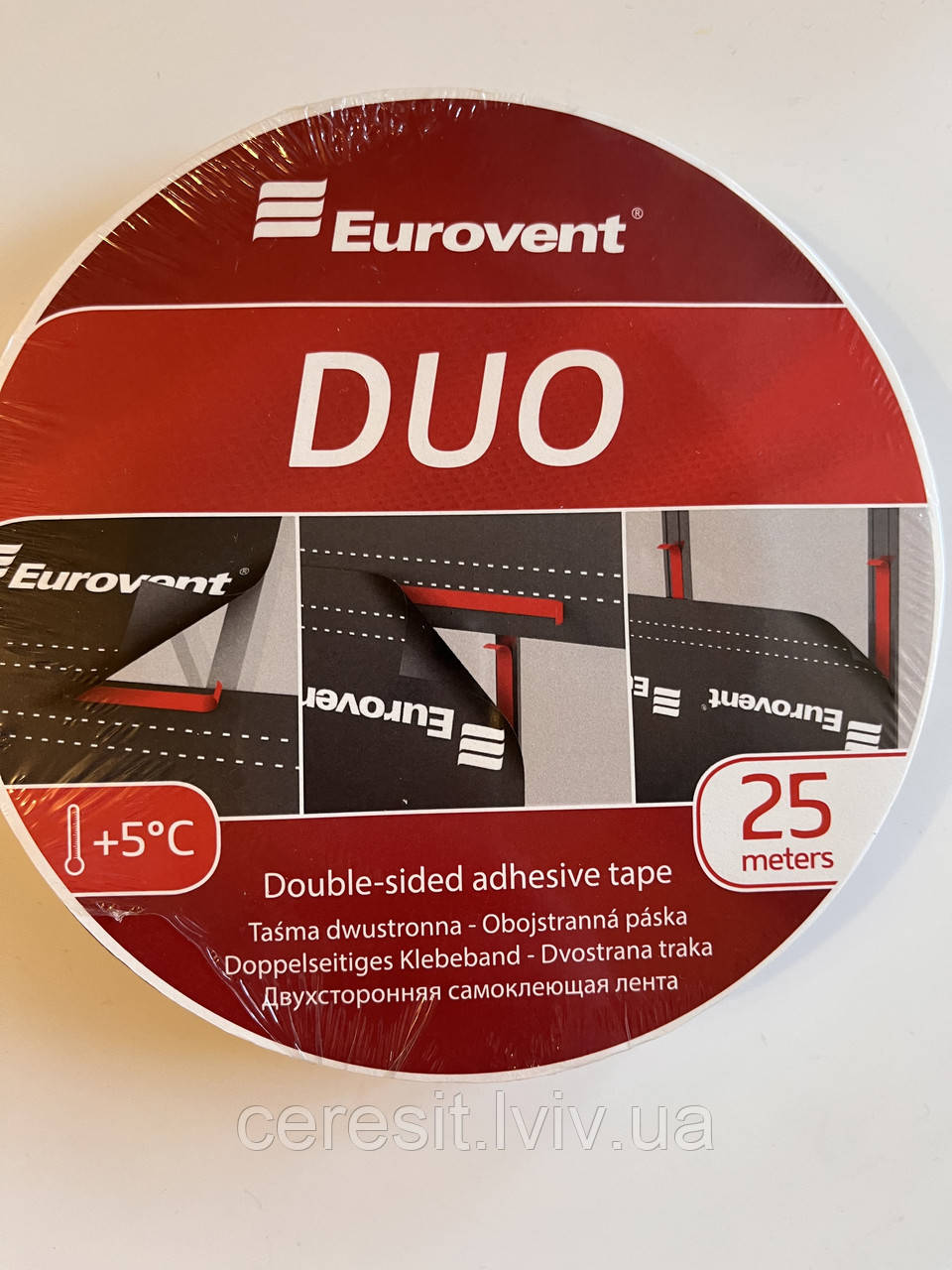 Двосторонній скотч для дахових мембран Eurovent Duo 20мм*25м.