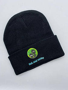 Шапка Rick and Morty Рік і Морті Наклейка Чорна