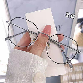 Окуляри для роботи за комп'ютером у срібній оправі з чохлом Ультра Тонкі