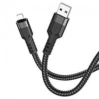 HOCO U110 USB AM на lightning 2,4A 1.2m Black