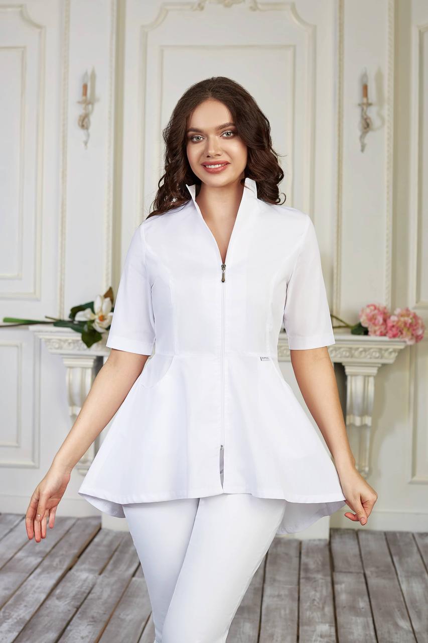 Женская Медицинская Куртка Топ Фаина Белый - Одежда Косметолога ...