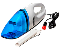 Портативный автомобильный пылесос с зарядкой от прикуривателя бело-синий 60 Вт