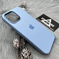 Чехол Silicone case с Magsafe для Iphone 13 Pro Max с анимацией без швов закрытым низом 4. Светло-голубой (Blue Fog)