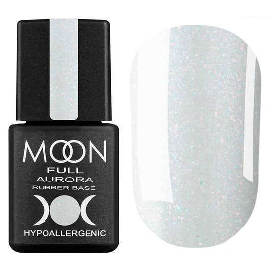 База Moon Rubber Full Aurora 2001, біла з шимером, 8 мл