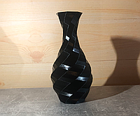 Круглая декоративная, тонкостенная ваза «Полигональная спираль». Черный, 100
