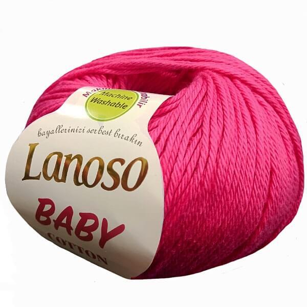 Lanoso BABY COTTON (Бейбі Котон) № 949 фуксія (Пряжа 100% бавовна, нитки для в'язання), фото 1