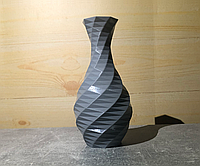 Круглая декоративная, тонкостенная ваза «Полигональная спираль». Серый, 100