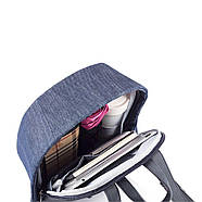 Жіночий рюкзак міський протикрадій XD Design Bobby Denim Blue (джинсовий), фото 7