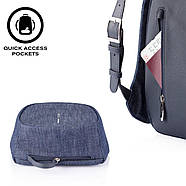 Жіночий рюкзак міський протикрадій XD Design Bobby Denim Blue (джинсовий), фото 10