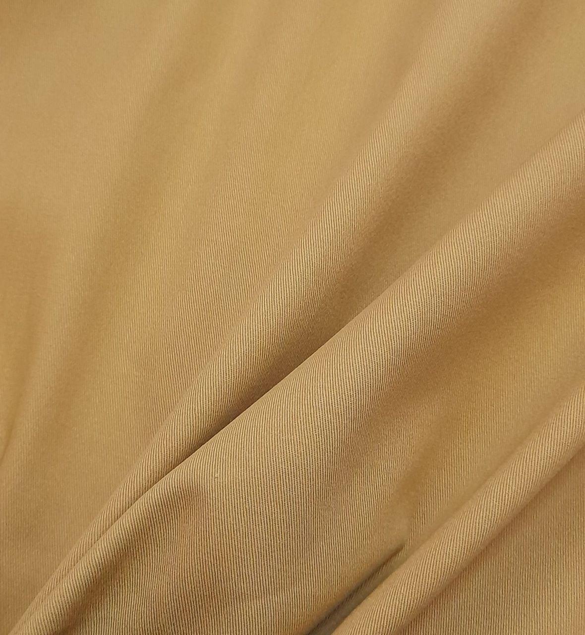 Котон джинс діагональ однотон пісочний, фото 1