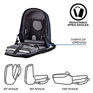 Рюкзак міський протикрадій XD Design Bobby Hero XL Navy (темно-синій), фото 6