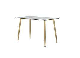 Стіл обідній зі скла в кухню вітальню T-305 прозорий/ капучіно Vetro Mebel