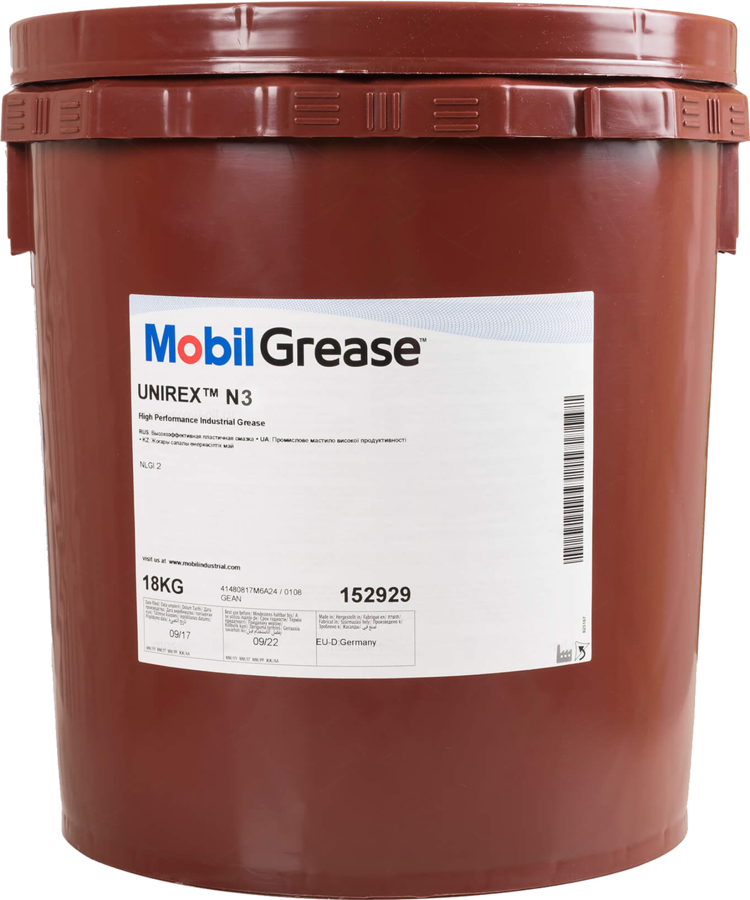 Мастило пластичне Молібденове зелене Unirex N3 18кг (152929) Mobil