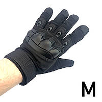 Военные тактические перчатки с резиновыми косточками черные демисезонные армейские рукавицы штурмовые