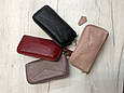 Шкіряний гаманець косметичка з ремінцем на руку А03-КТ-10218 Рожевий, фото 2