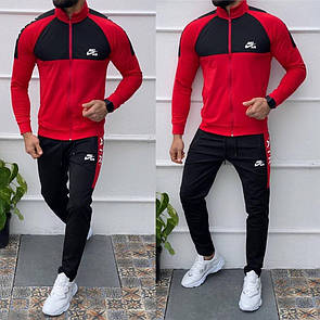 Спортивний костюм чоловічий демісезонний червоний чорний Nike Air Розмір S