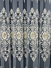 Фатинова оксамитова 3D тюль з гарною вишивкою, бархатом і перлинами. Колір: золотий, фото 6