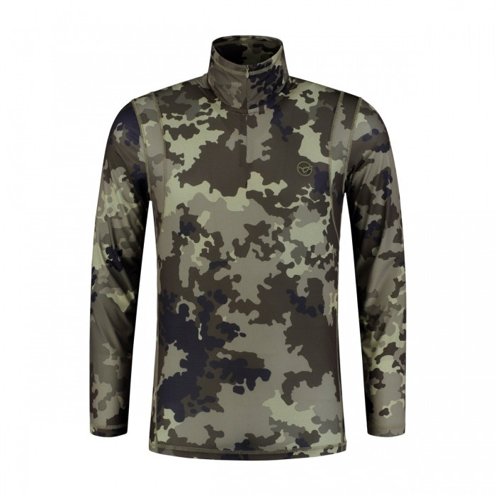 Чоловічий лонгслів Korda Kool Quick Dry Long Sleeve Zip Neck Kamo