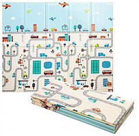 Килимок складаний дитячий для повзання ігровий термокилимок книжка XPE піна "Місяча дорога" 180*200*1 см