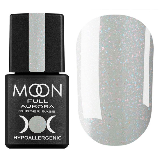 База Moon Rubber Full Aurora 2004, світло-сіра з шимером, 8 мл