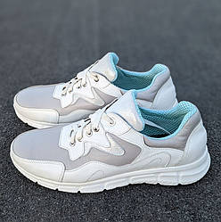 STTOPA Розміри 40-45. Кросівки великих розмірів шкіряні. 135-4045 Білі Сірі