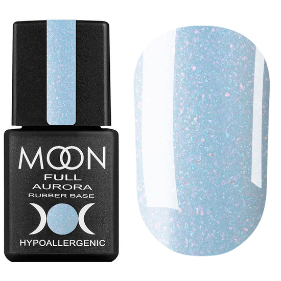 База Moon Rubber Full Aurora 2009, блакитний з шимером, 8 мл