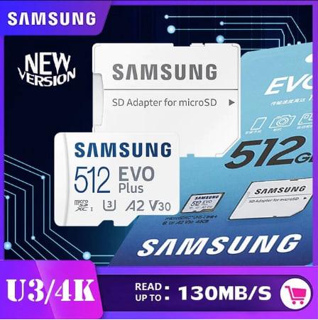 Купить Карта памяти Micro SDXC SAMSUNG 512 ГБ Read 130MB/S EVO Plus ...
