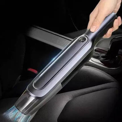 Пилосос для авто Car vacuum cleaner з акумулятором, автомобільний пилосос бездротовий. Колір: чорний, фото 1