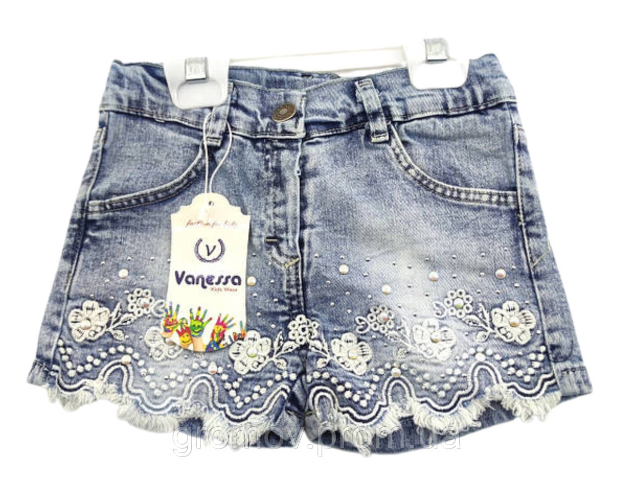 Шорти джинсові дитячі Туреччина 5 років для дівчаток літні синій (ШДД16), фото 1