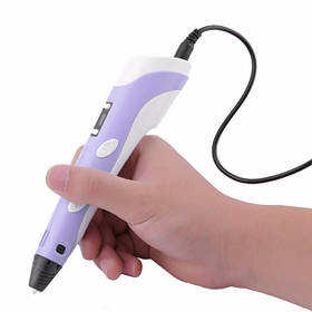 3D-ручка Smart 3D Pen 2 з LCD-дисплеєм, Ручка для об'ємного малювання, Дитяча 3д-ручка. Колір: фіолетовий