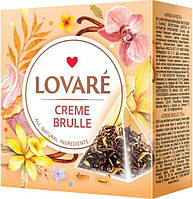 Чай чорний листовий з лапачо, пелюстками квітів апельсину і ароматом крем-брюле Lovare Crème Brulee 15 пірамід