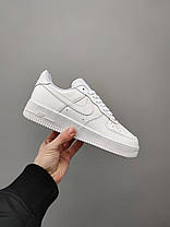 Жіночі кросівки Nike Air Force 1 Low White Clasic Взуття Найк Аїр Форс білі демісезон шкіра унісекс, фото 6