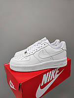 Жіночі кросівки Nike Air Force 1 Low White Clasic Взуття Найк Аїр Форс білі весна літо шкіра унісекс хіт 2024