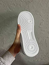 Жіночі кросівки Nike Air Force 1 Low White Clasic Взуття Найк Аїр Форс білі демісезон шкіра унісекс, фото 5