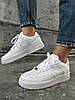 Жіночі кросівки Nike Air Force 1 Low White Clasic Взуття Найк Аїр Форс білі демісезон шкіра унісекс, фото 7