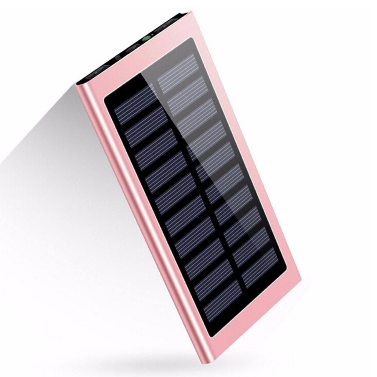 Повербанк Power Bank портативний тонкий дротовий 10000 mAh на сонячній батареї