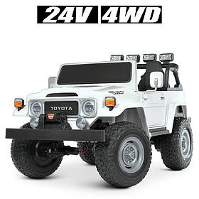 Електромобіль Джип Toyota M 4968 EBLR мотори 4*80, Білий