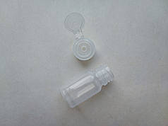 15 - 12 мл напівпрозорий Поліпропілен (РР) з кришкою фліп-топ прозорий 20/410, круглий пластиковий флакон, пластмасовий