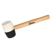 Киянка гумова 450 г, 60 мм дерев'яна ручка Kubis 02-02-4245 чорно-біла