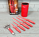 Набір кухонних ножів 7 предметів German Family GF-S22/Куховані ножі в підставці, фото 3
