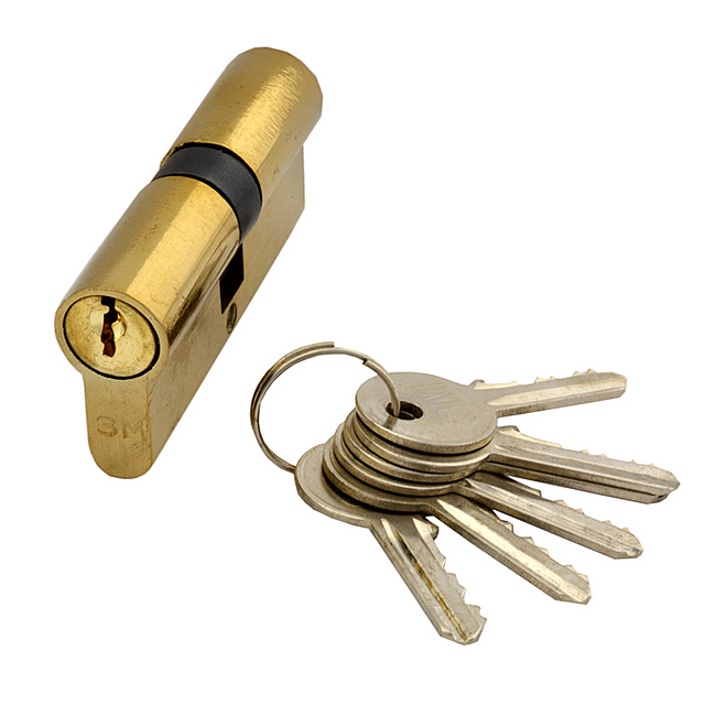 Серцевина для замка врізного 70мм (35/35) золото 5кл. англійських/ключ Китай, фото 1