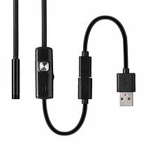 Камера ендоскоп із кабелем на 2 метри 7 мм USB/micro USB з підсвіткою, Usb ендоскоп для андроїд, фото 5