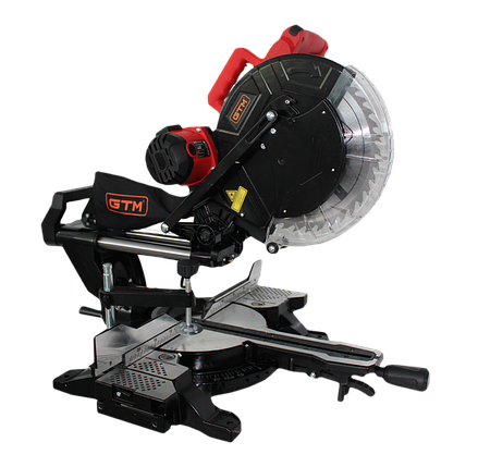 Пила торцювальна GTM HM1245 1800Вт, 305*30мм, 3800об/хв, з протяжним механізмом і лазером, фото 1
