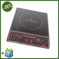 Плита інфрачервона настільна одна конфорка Crownberg CB-1322 2000 Вт портативна одноконфоркова електроплита