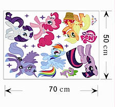 Наклейка в дитячу MY LITTLE PONY "мий маленький поні" 104 см*59 см (лист 50*70 см) поняшки: діти в захваті!, фото 2