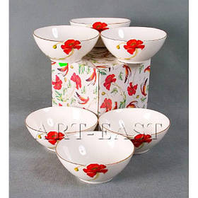 ALF 55-009 Набір з 6-ти салатників ''Маки'' 13*12,5*5см