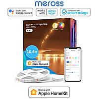 Розумна світлодіодна стрічка Meross Smart Wi-Fi Light Strip 5метрів Apple HomeKit (MSL320 PRO)